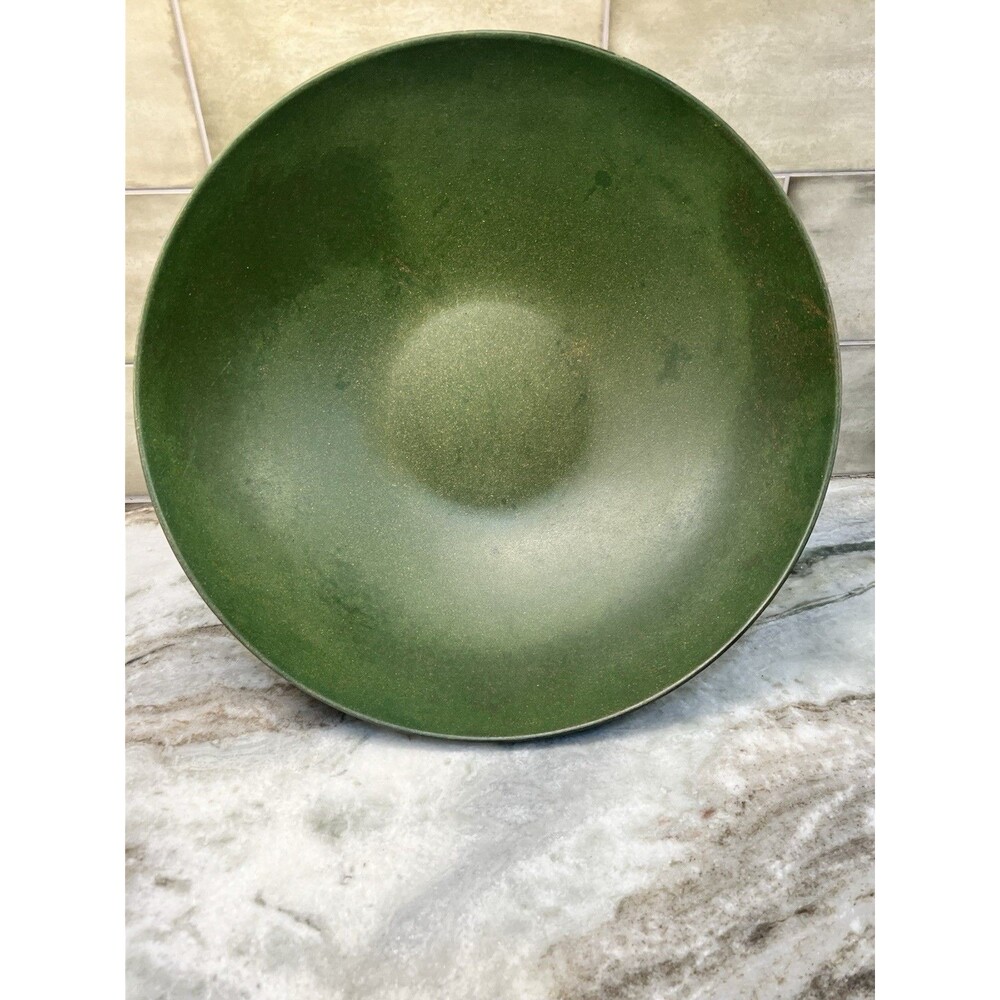 Vintage Fleetwood Green Mid Century Modern  13" Salad/ Serving Bowl Retro MCM